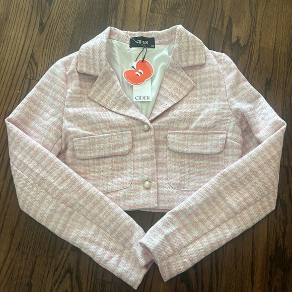 Cider Pink Lady Blazer (XS), Button Up Tube Top (XS), & Button Up Mini Skirt (S) - Picture 5 of 6